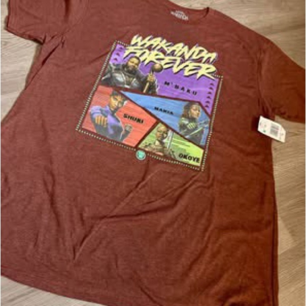 Marvel Black Panther Wakanda Forever T-Shirt Adult Size 2XL